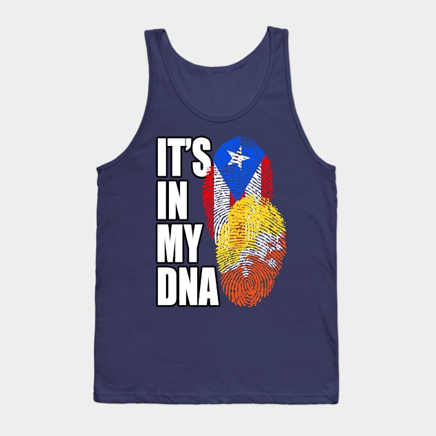 Puerto Rican And Bhutanese Mix DNA Flag Heritage Gift Tank Top by Just Rep It!!